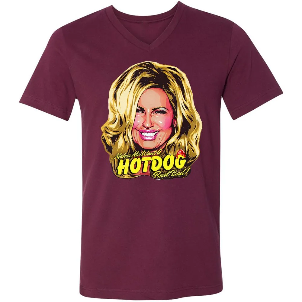 Unisex V-Neck T-Shirt - TAQHUYHF - Maroon - 6