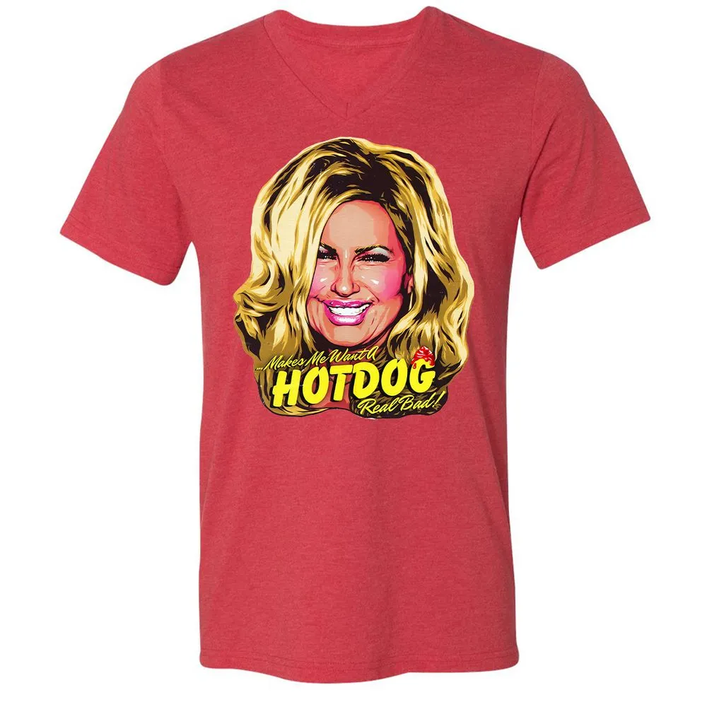 Unisex V-Neck T-Shirt - TAQHUYHF - Heather Red - 16