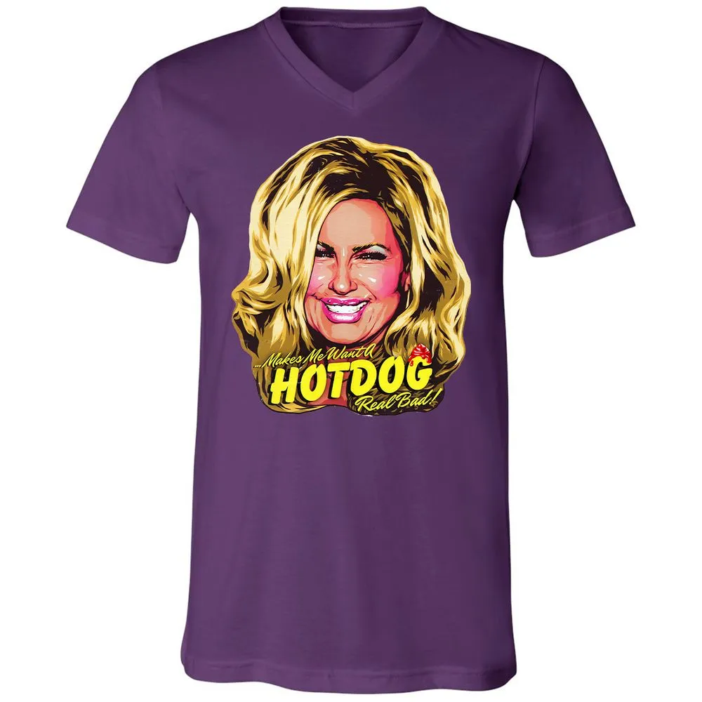 Unisex V-Neck T-Shirt - TAQHUYHF - Team Purple - 9
