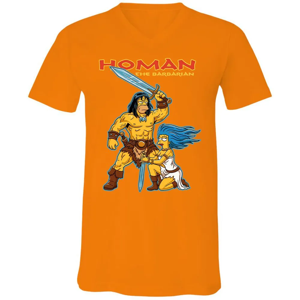 Unisex V-Neck T-Shirt - G8NTVGXJ - Orange - 11