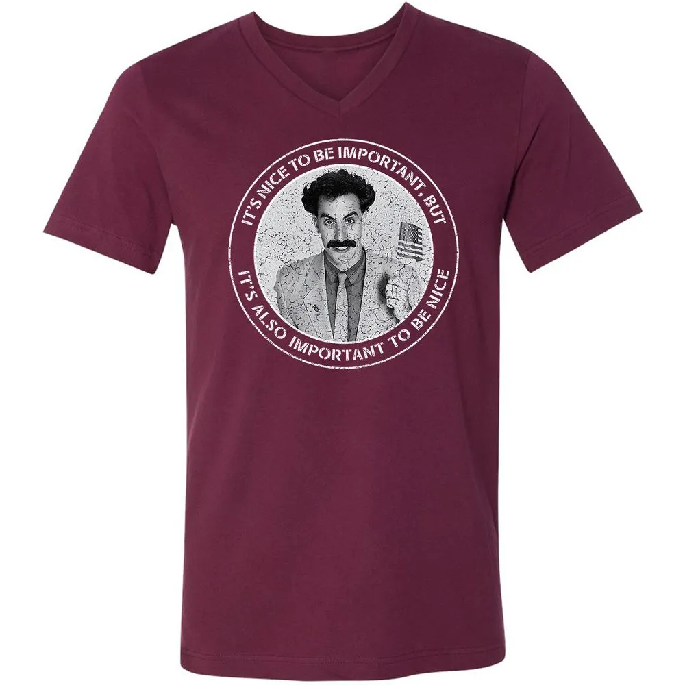 Unisex V-Neck T-Shirt - 8R6YN6KL - Maroon - 6