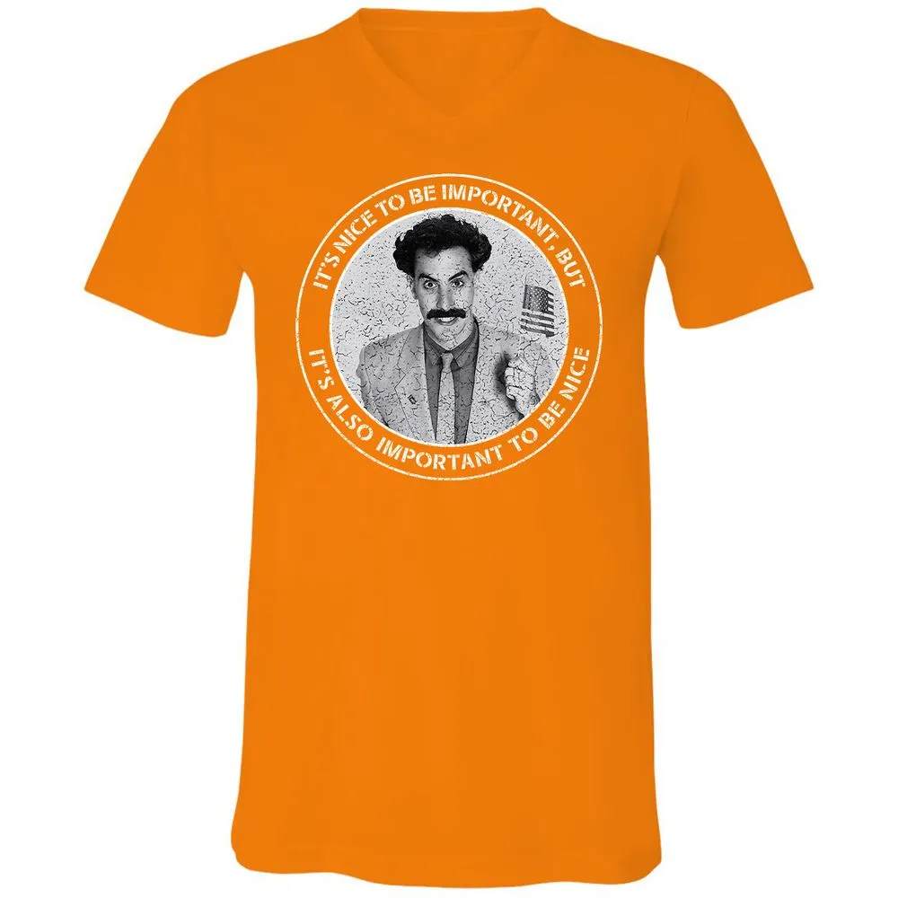 Unisex V-Neck T-Shirt - 8R6YN6KL - Orange - 11