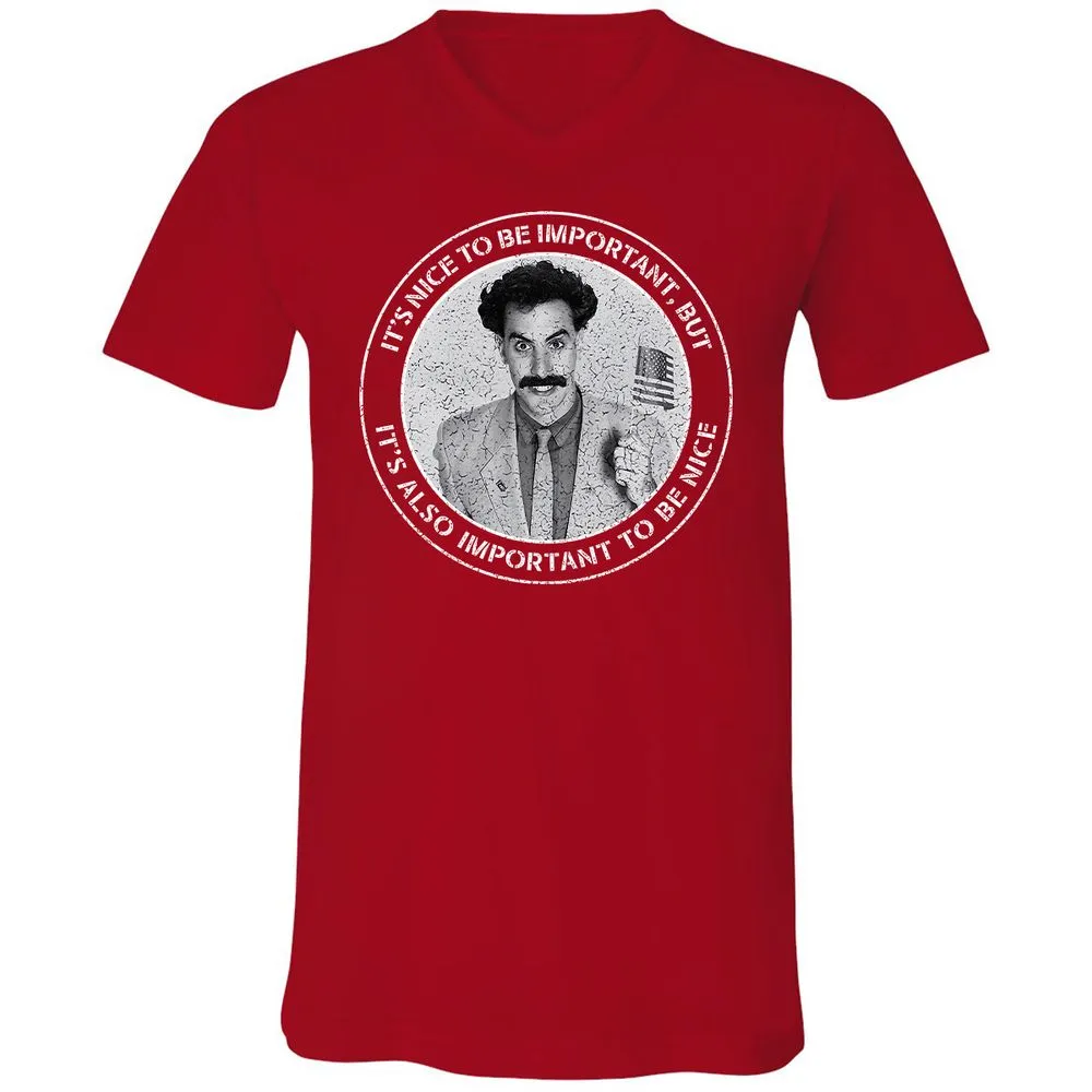 Unisex V-Neck T-Shirt - 8R6YN6KL - Red - 3