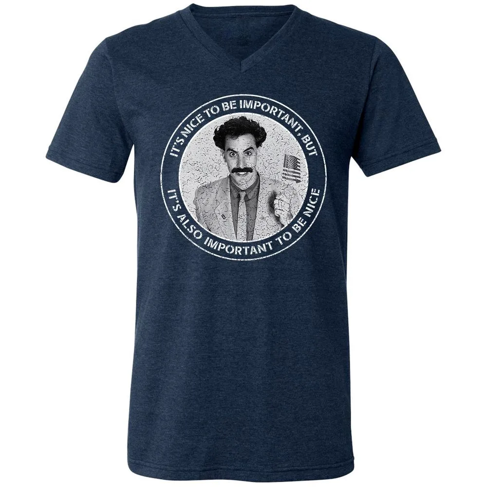Unisex V-Neck T-Shirt - 8R6YN6KL - Heather Navy - 15