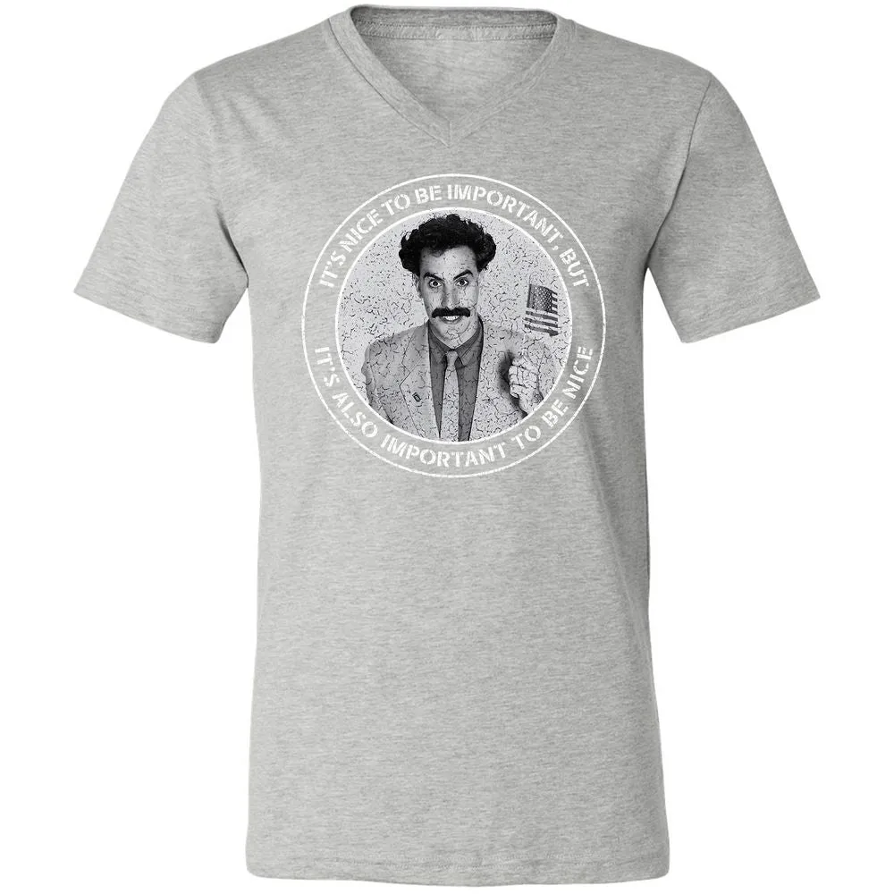 Unisex V-Neck T-Shirt - 8R6YN6KL - Athletic Heather - 7