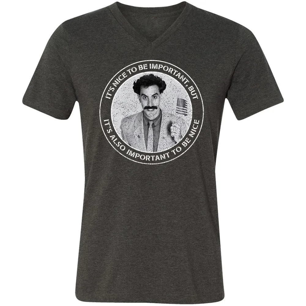 Unisex V-Neck T-Shirt - 8R6YN6KL - Dark Grey Heather - 8