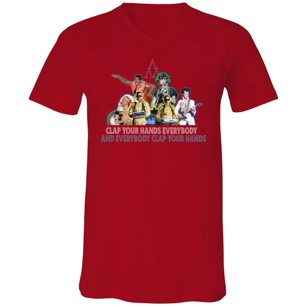 Unisex V-Neck T-Shirt - 5JR2NCLV - Red - 3