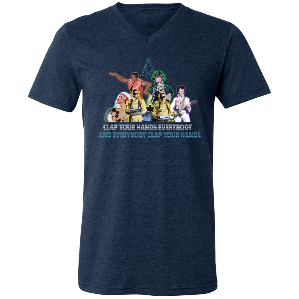Unisex V-Neck T-Shirt - 5JR2NCLV - Heather Navy - 15