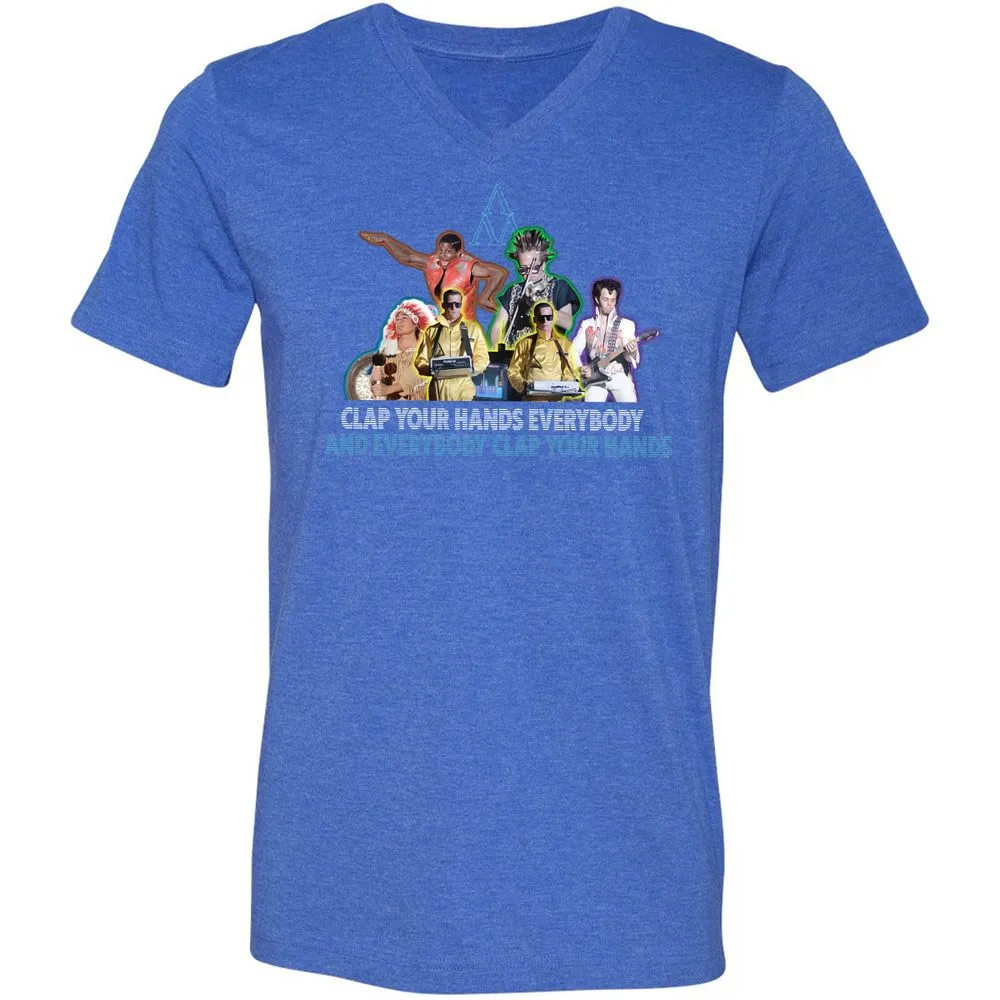Unisex V-Neck T-Shirt - 5JR2NCLV - Heather True Royal - 14