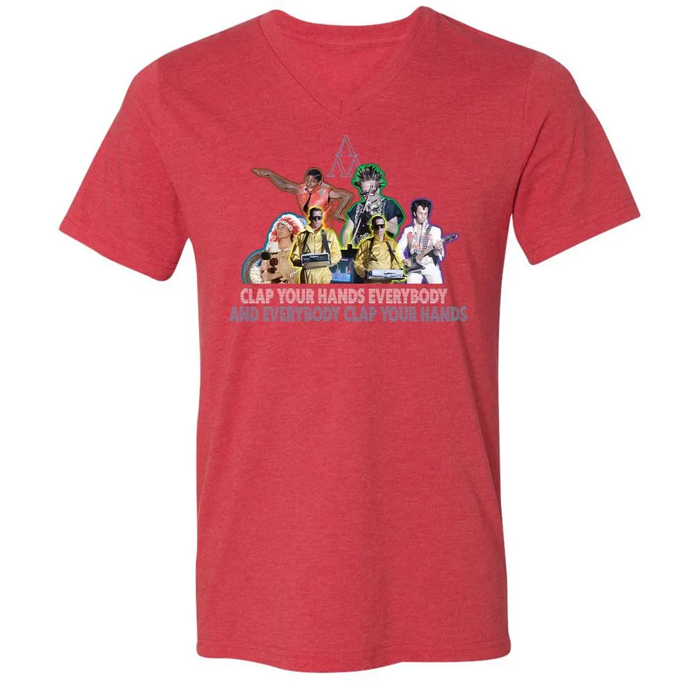 Unisex V-Neck T-Shirt - 5JR2NCLV - Heather Red - 16