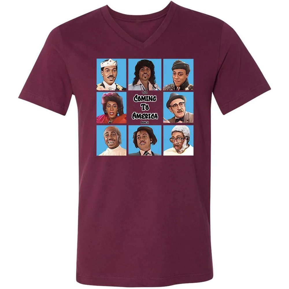 Unisex V-Neck T-Shirt - UFVL5Y5Q - Maroon - 6