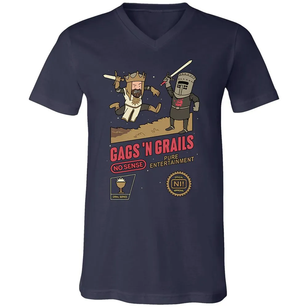 Unisex V-Neck T-Shirt - E86P23SQ - Navy - 2