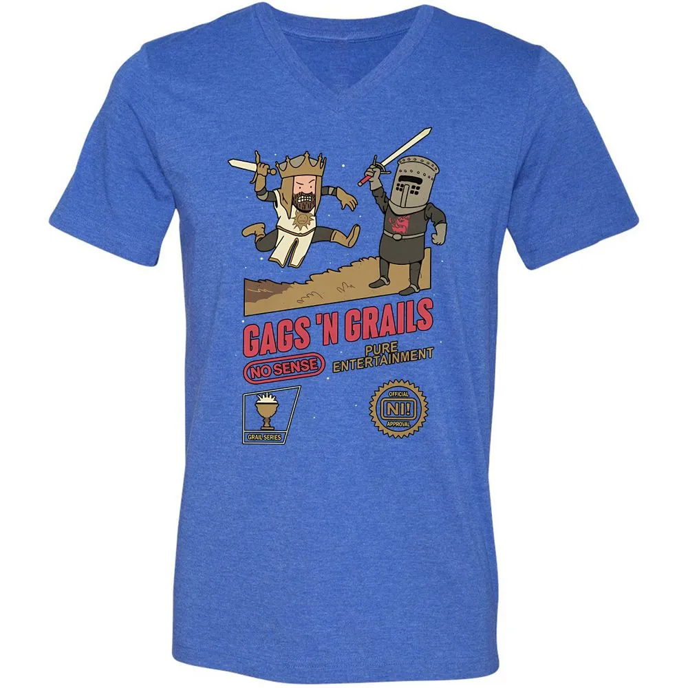 Unisex V-Neck T-Shirt - E86P23SQ - Heather True Royal - 14
