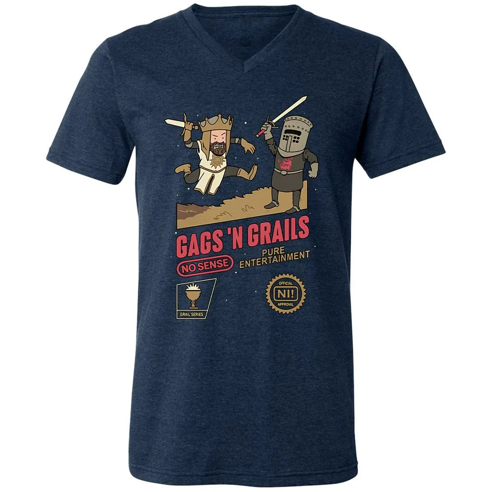 Unisex V-Neck T-Shirt - E86P23SQ - Heather Navy - 15