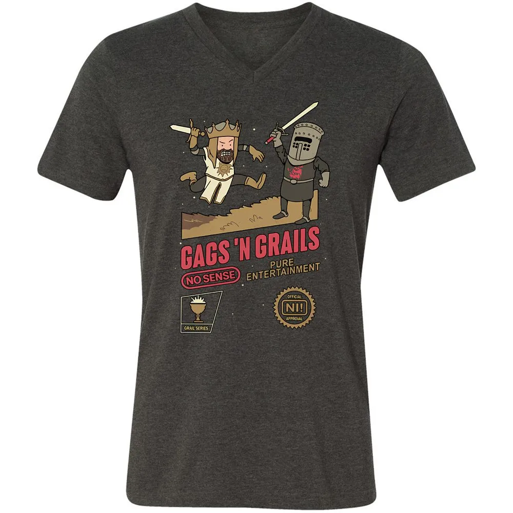 Unisex V-Neck T-Shirt - E86P23SQ - Dark Grey Heather - 8