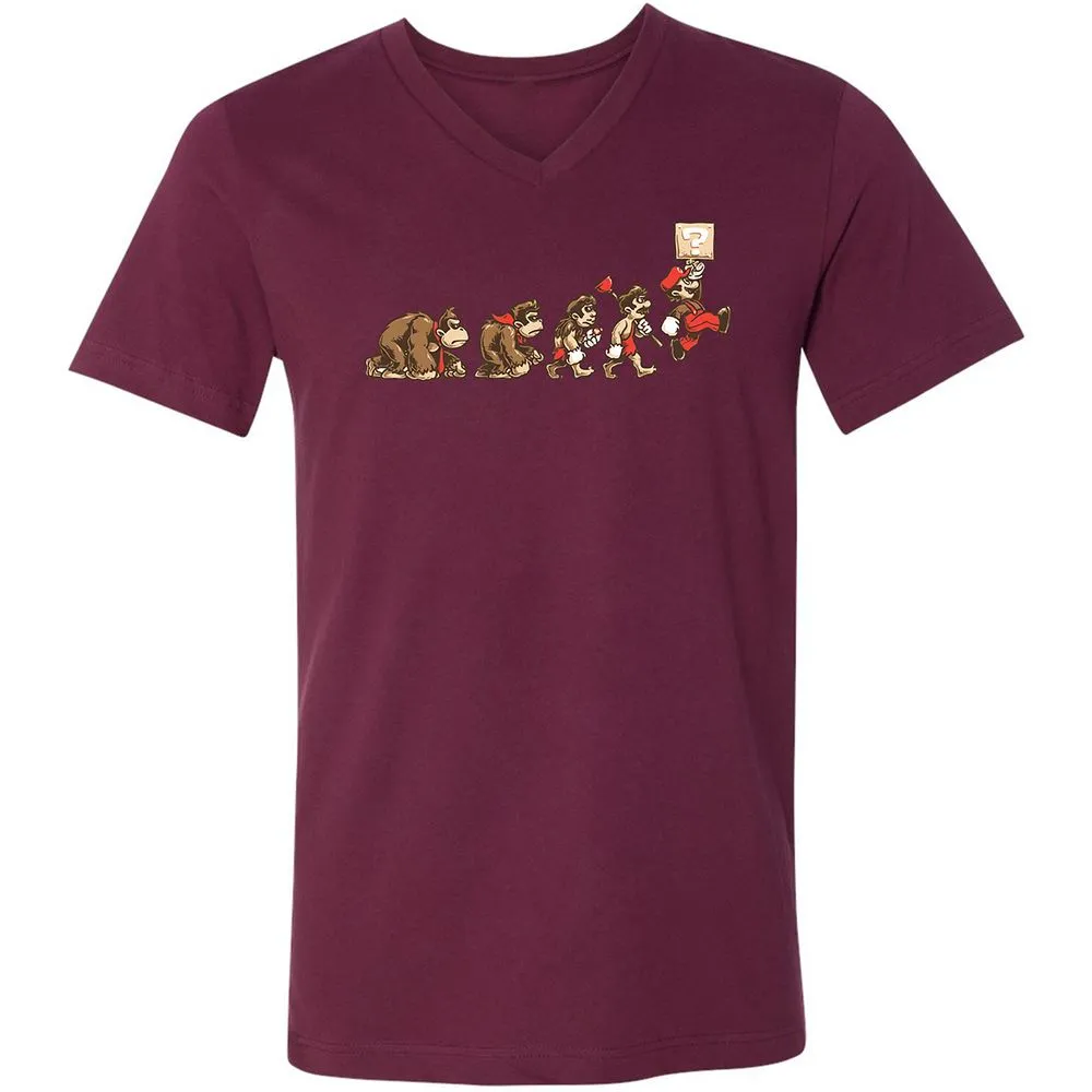Unisex V-Neck T-Shirt - DFPR9PZG - Maroon - 6