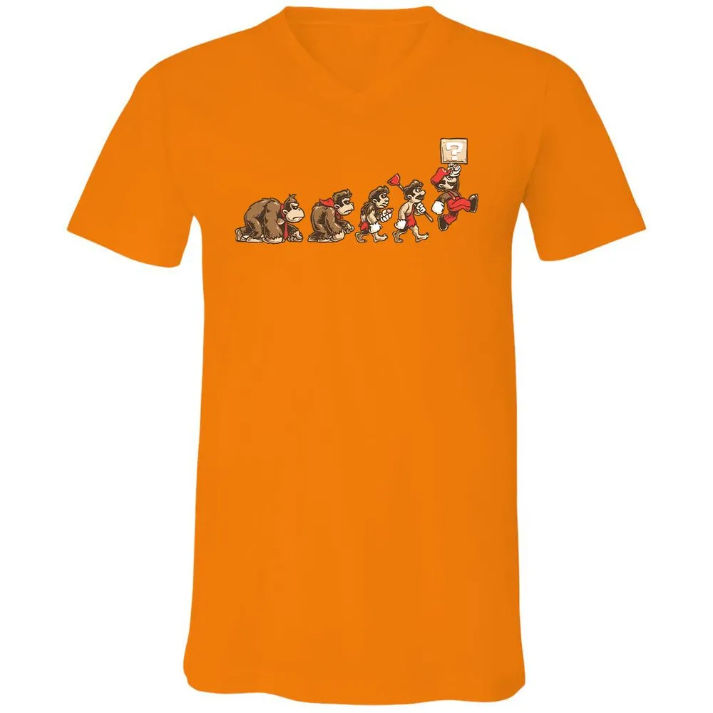 Unisex V-Neck T-Shirt - DFPR9PZG - Orange - 11