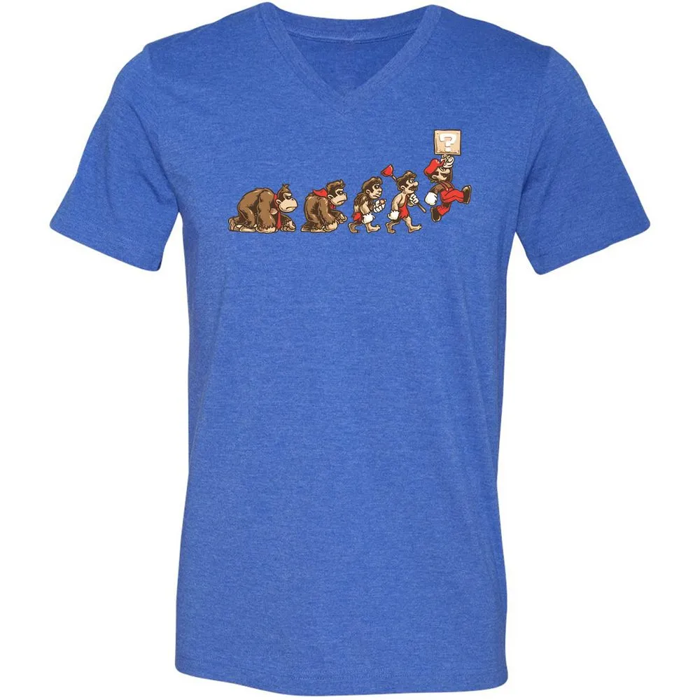 Unisex V-Neck T-Shirt - DFPR9PZG - Heather True Royal - 14