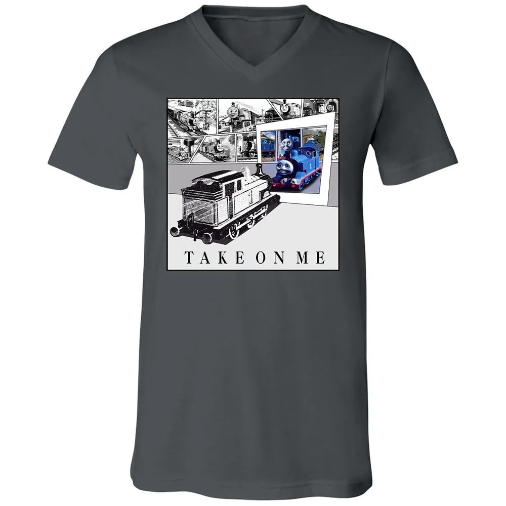 Unisex V-Neck T-Shirt - Q46QBWVE - Asphalt - 12