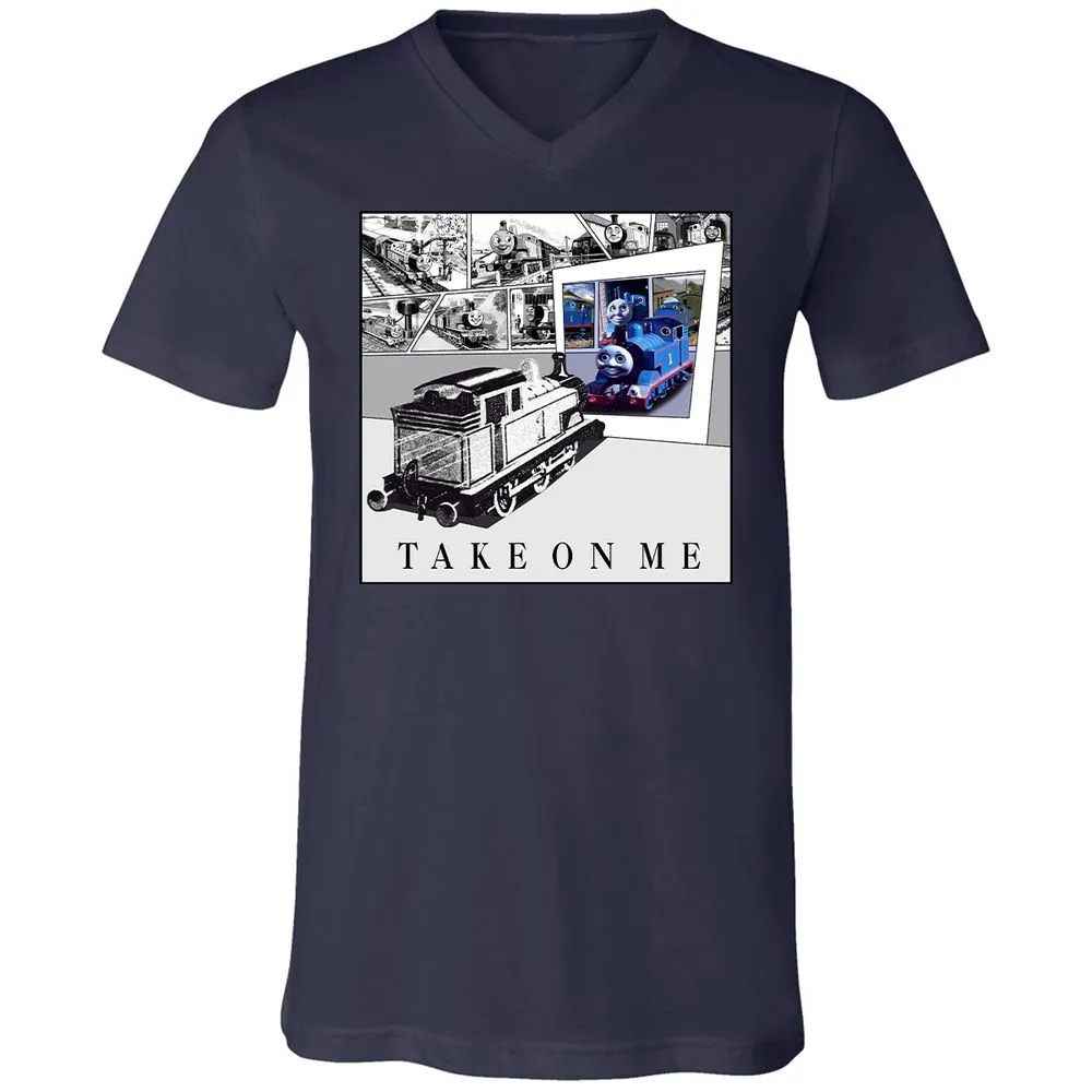 Unisex V-Neck T-Shirt - Q46QBWVE - Navy - 2