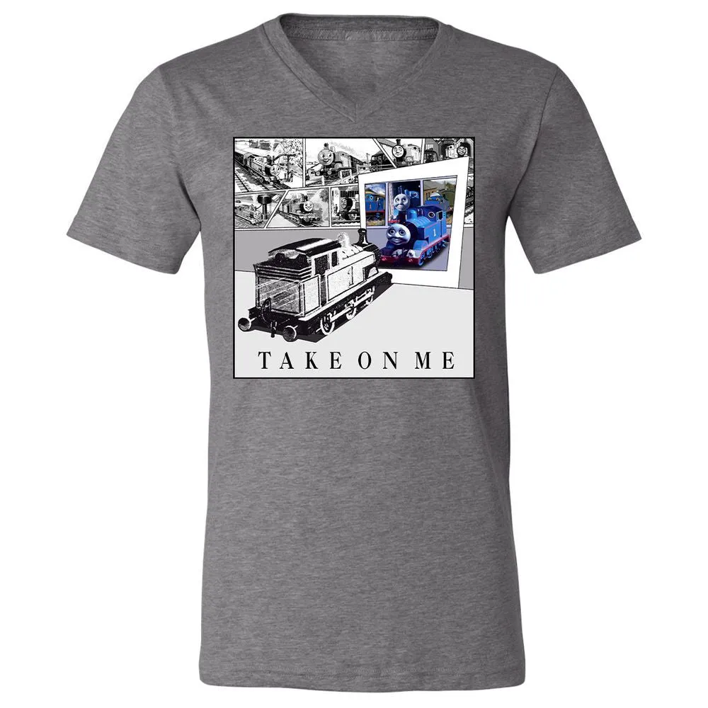 Unisex V-Neck T-Shirt - Q46QBWVE - Deep Heather - 13