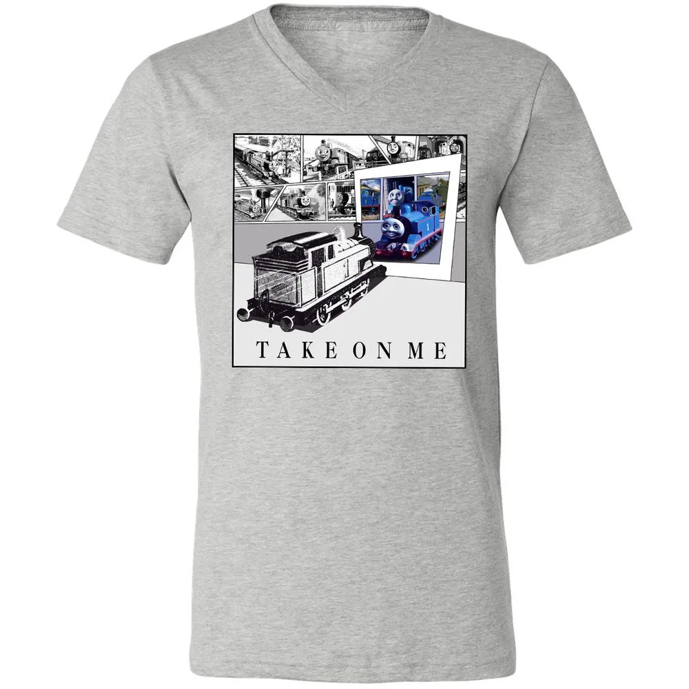 Unisex V-Neck T-Shirt - Q46QBWVE - Athletic Heather - 7