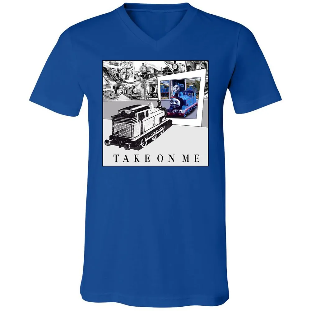 Unisex V-Neck T-Shirt - Q46QBWVE - True Royal - 4