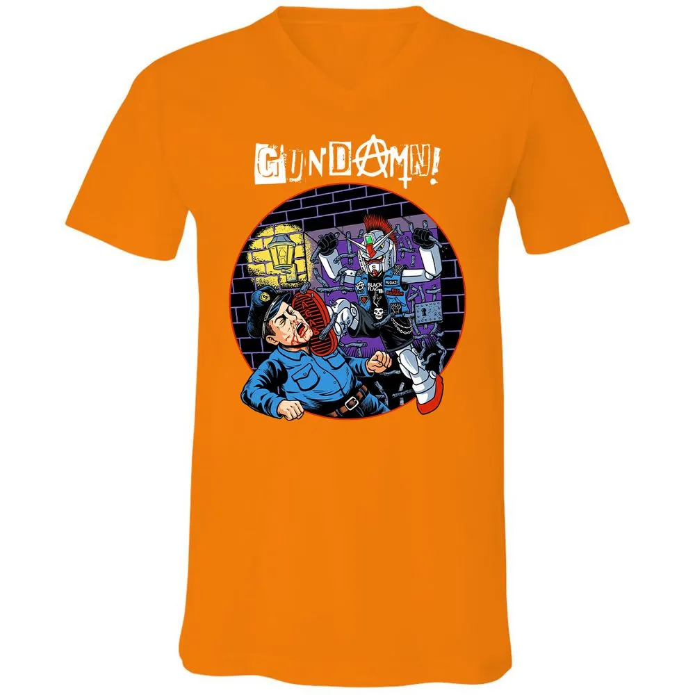 Unisex V-Neck T-Shirt - ZL4MBJFX - Orange - 11