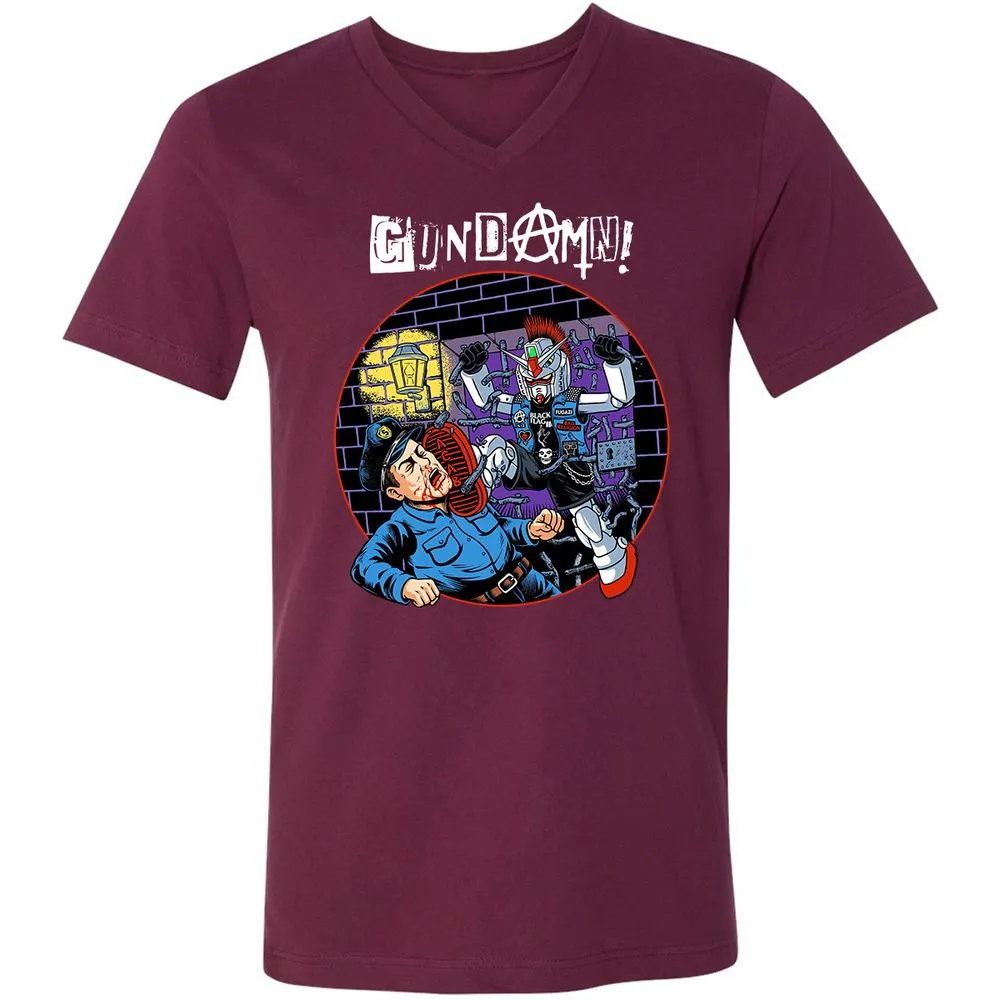 Unisex V-Neck T-Shirt - ZL4MBJFX - Maroon - 6