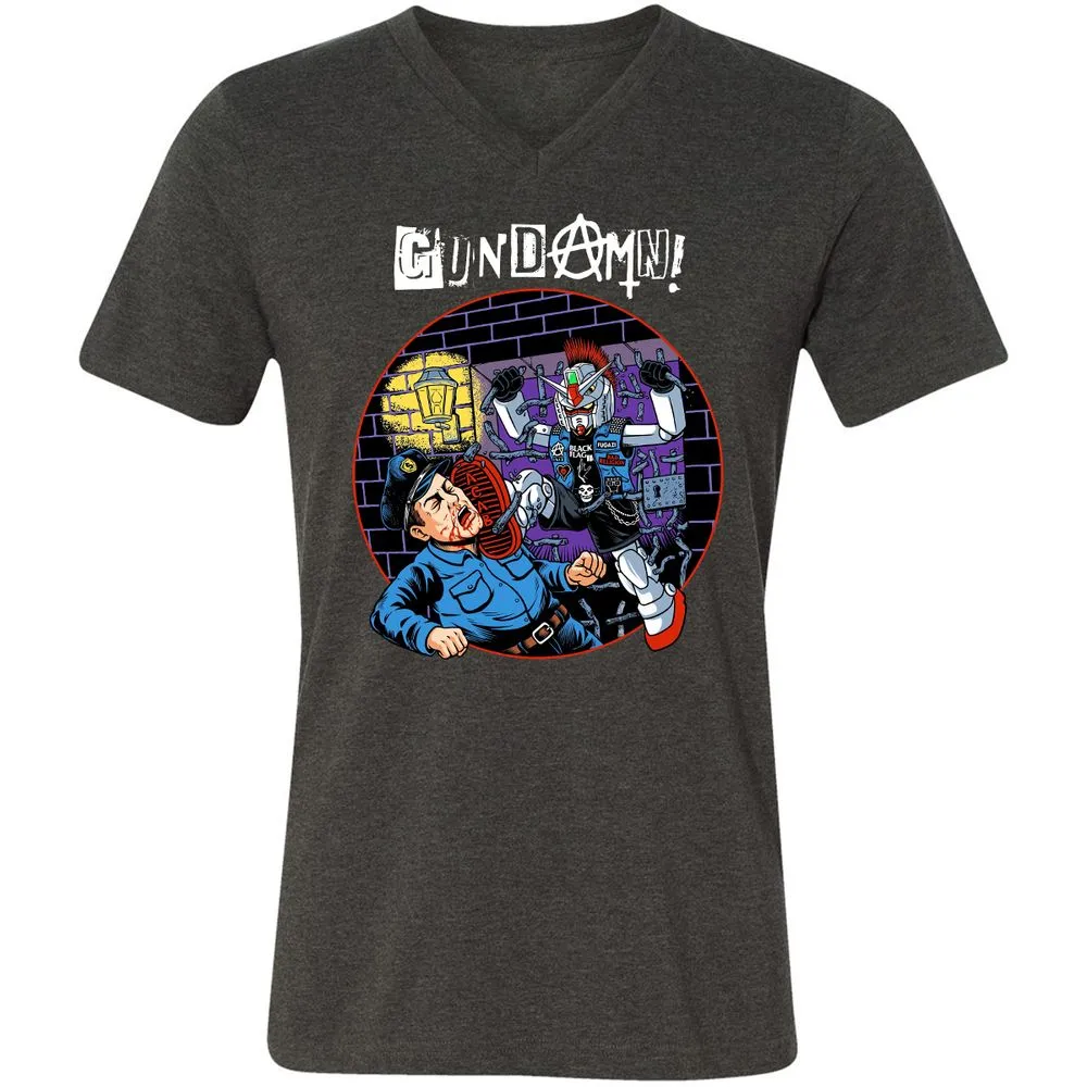 Unisex V-Neck T-Shirt - ZL4MBJFX - Dark Grey Heather - 8