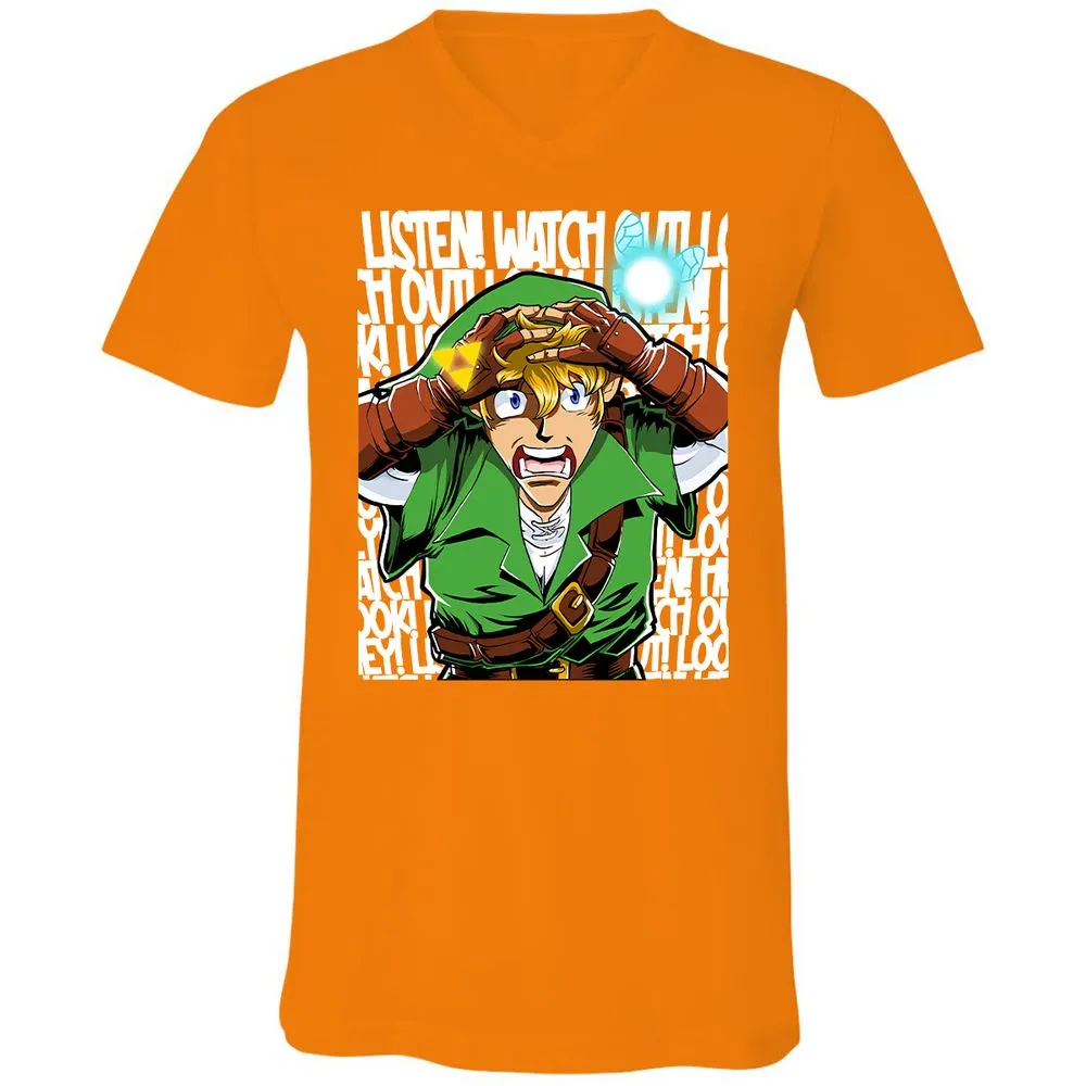 Unisex V-Neck T-Shirt - EY6E5ZQP - Orange - 11