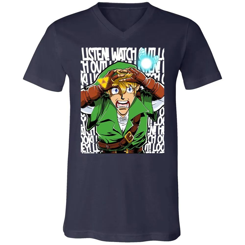 Unisex V-Neck T-Shirt - EY6E5ZQP - Navy - 2