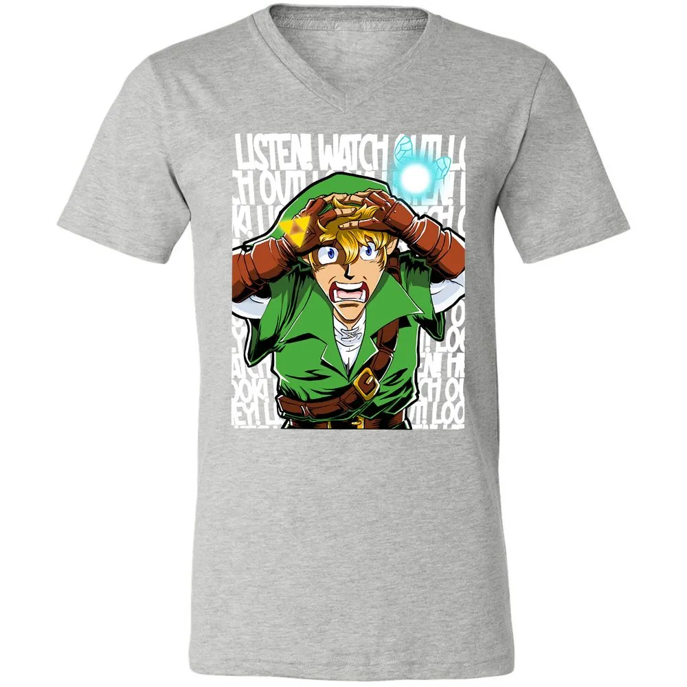 Unisex V-Neck T-Shirt - EY6E5ZQP - Athletic Heather - 7