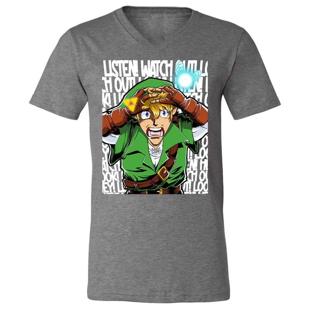 Unisex V-Neck T-Shirt - EY6E5ZQP - Deep Heather - 13