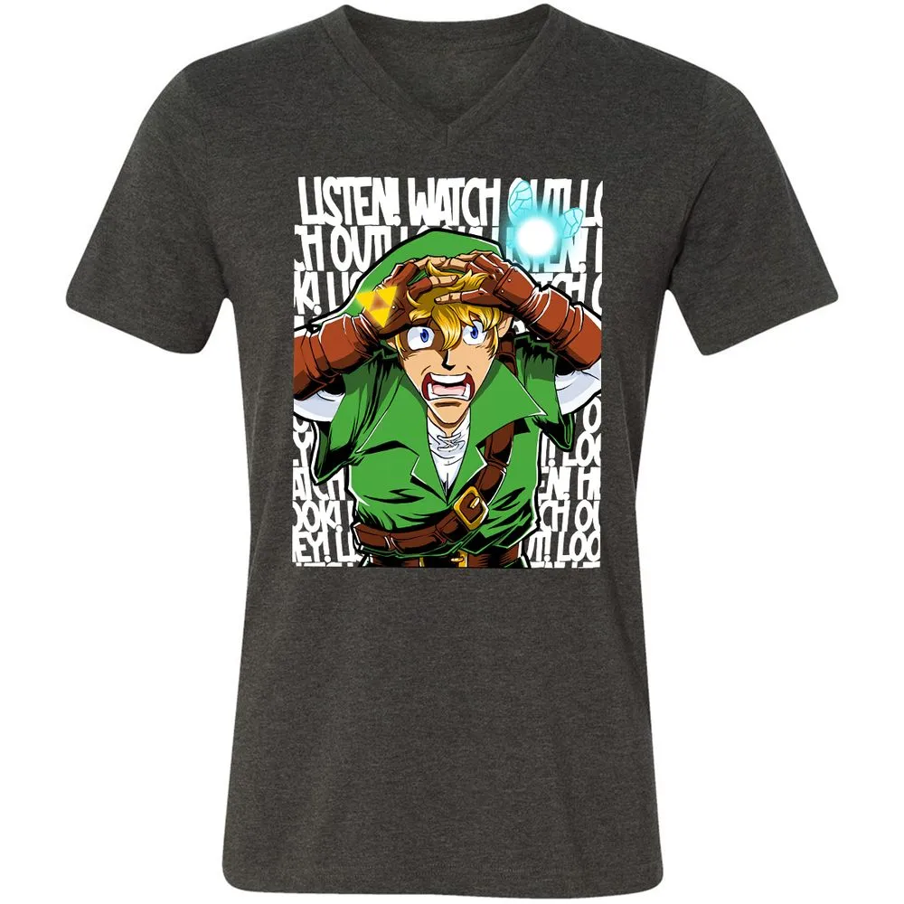 Unisex V-Neck T-Shirt - EY6E5ZQP - Dark Grey Heather - 8