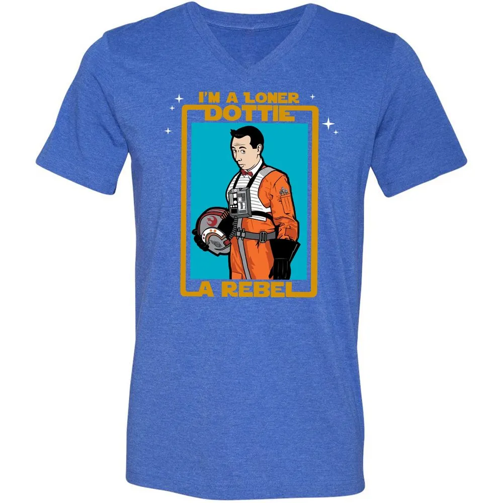 Unisex V-Neck T-Shirt - N9XAJXY4 - Heather True Royal - 14