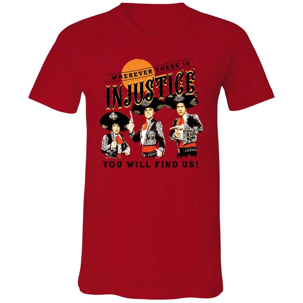 Unisex V-Neck T-Shirt - M5WU67V7 - Red - 3