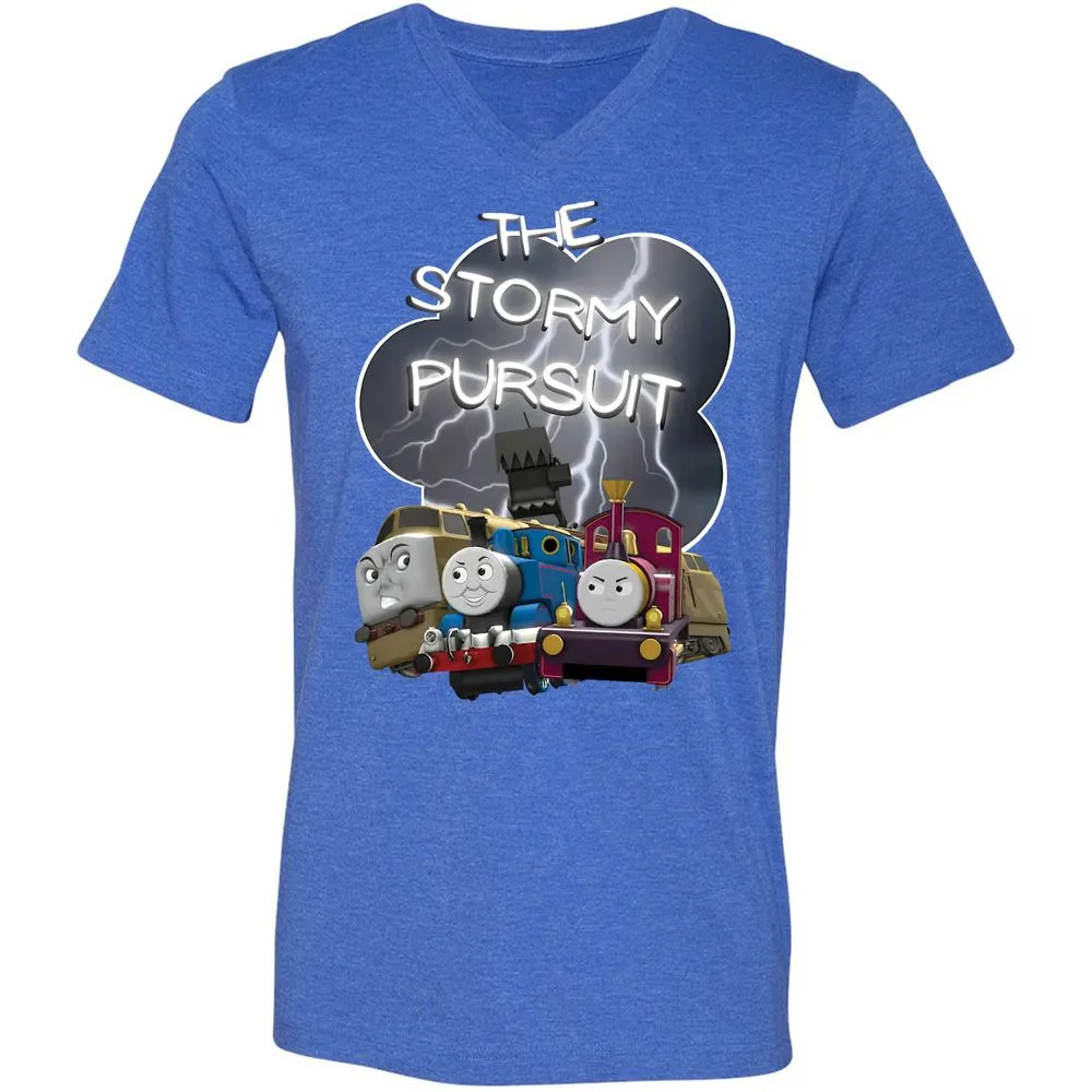 Unisex V-Neck T-Shirt - 465VYU2L - Heather True Royal - 14