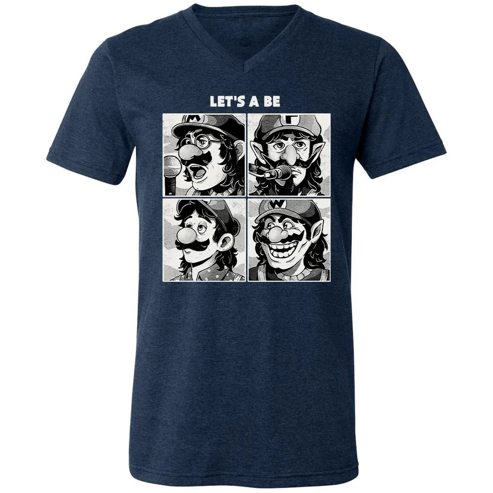 Unisex V-Neck T-Shirt - WH5C9F5V - Heather Navy - 15