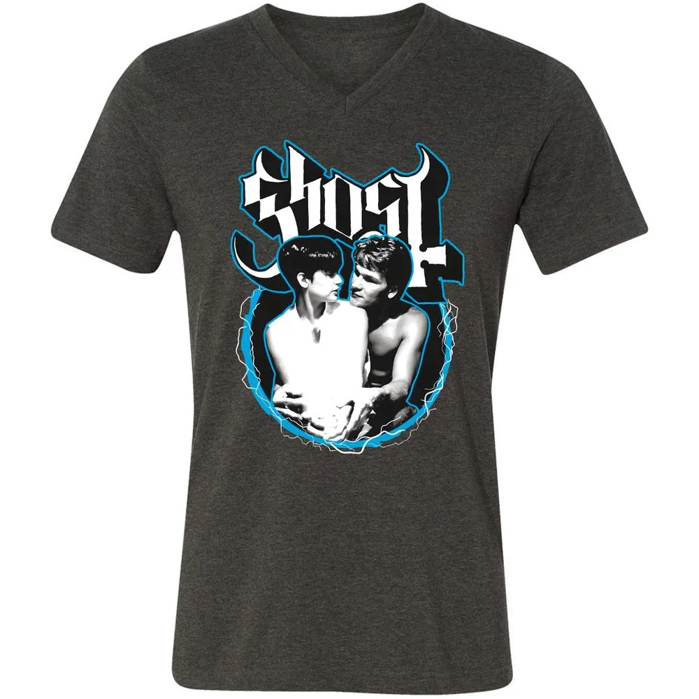 Unisex V-Neck T-Shirt - 5HHKQUC7 - Dark Grey Heather - 8