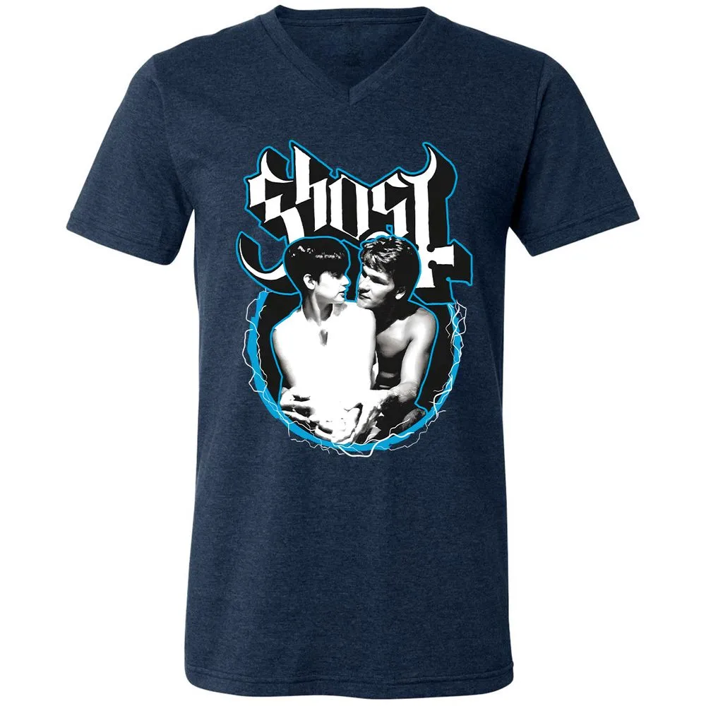 Unisex V-Neck T-Shirt - 5HHKQUC7 - Heather Navy - 15