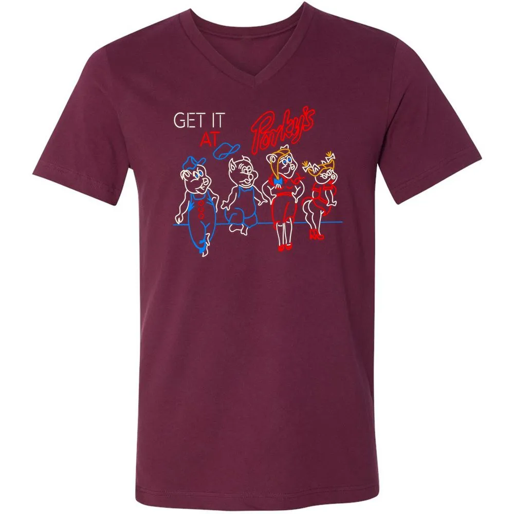 Unisex V-Neck T-Shirt - MADRW152 - Maroon - 6