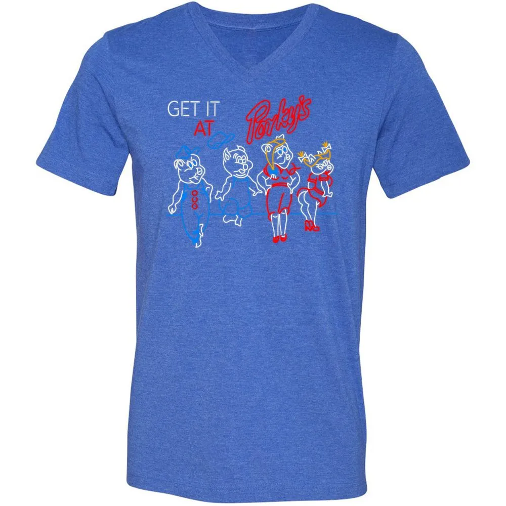 Unisex V-Neck T-Shirt - MADRW152 - Heather True Royal - 14