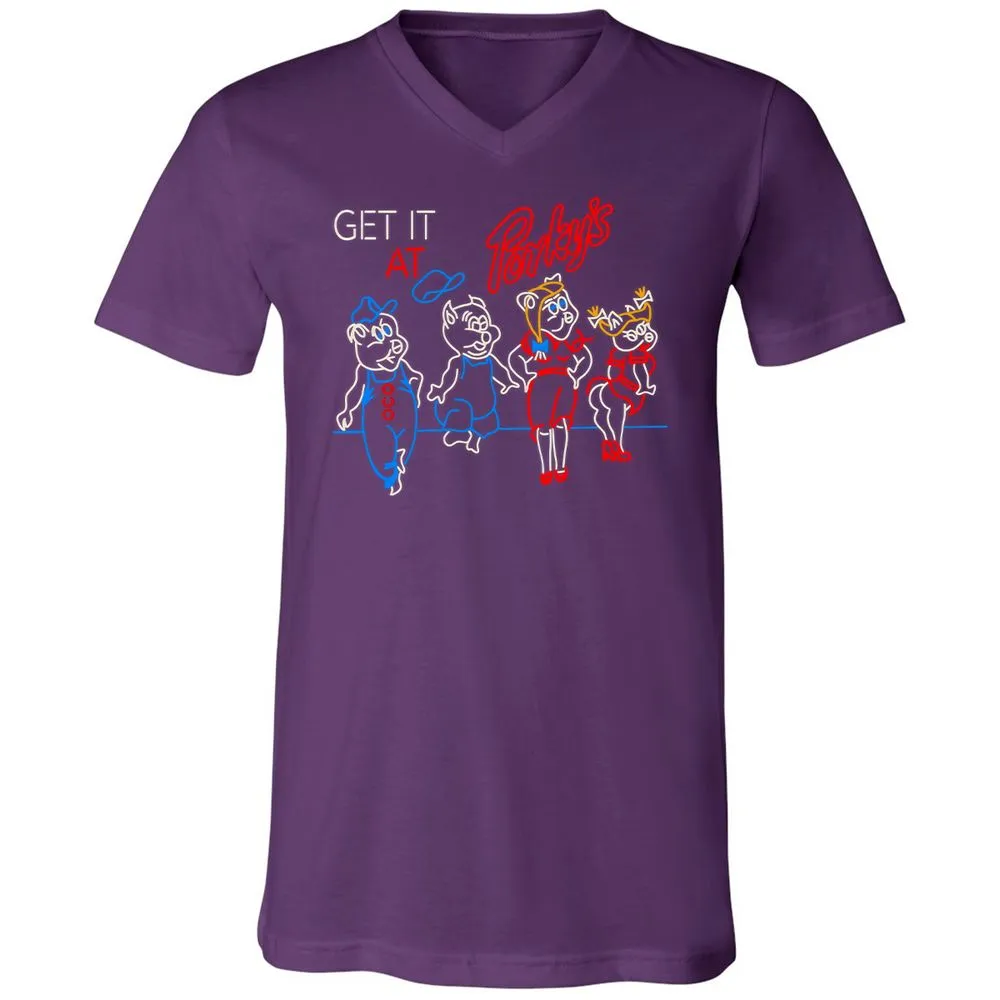 Unisex V-Neck T-Shirt - MADRW152 - Team Purple - 9