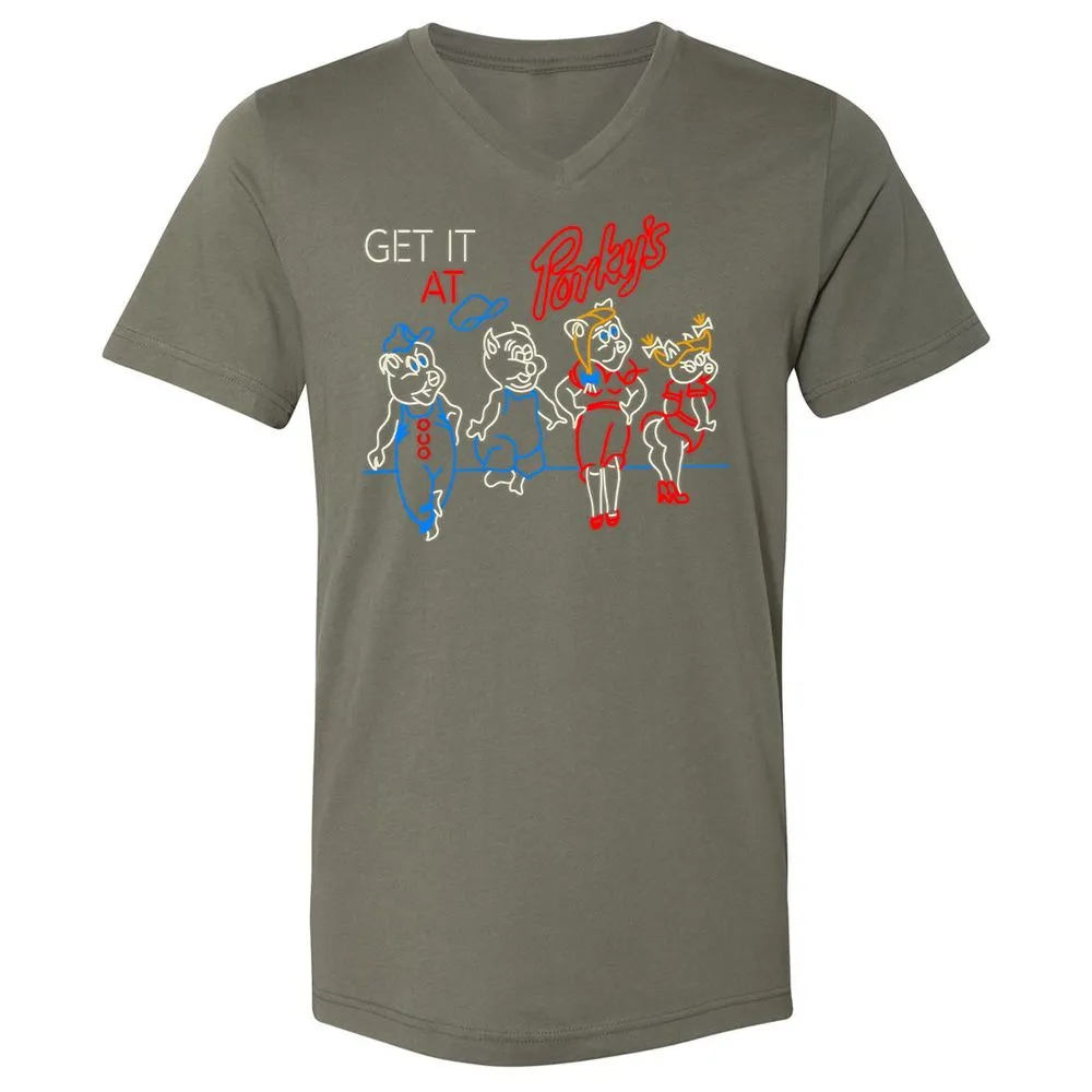 Unisex V-Neck T-Shirt - MADRW152 - Military Green - 10