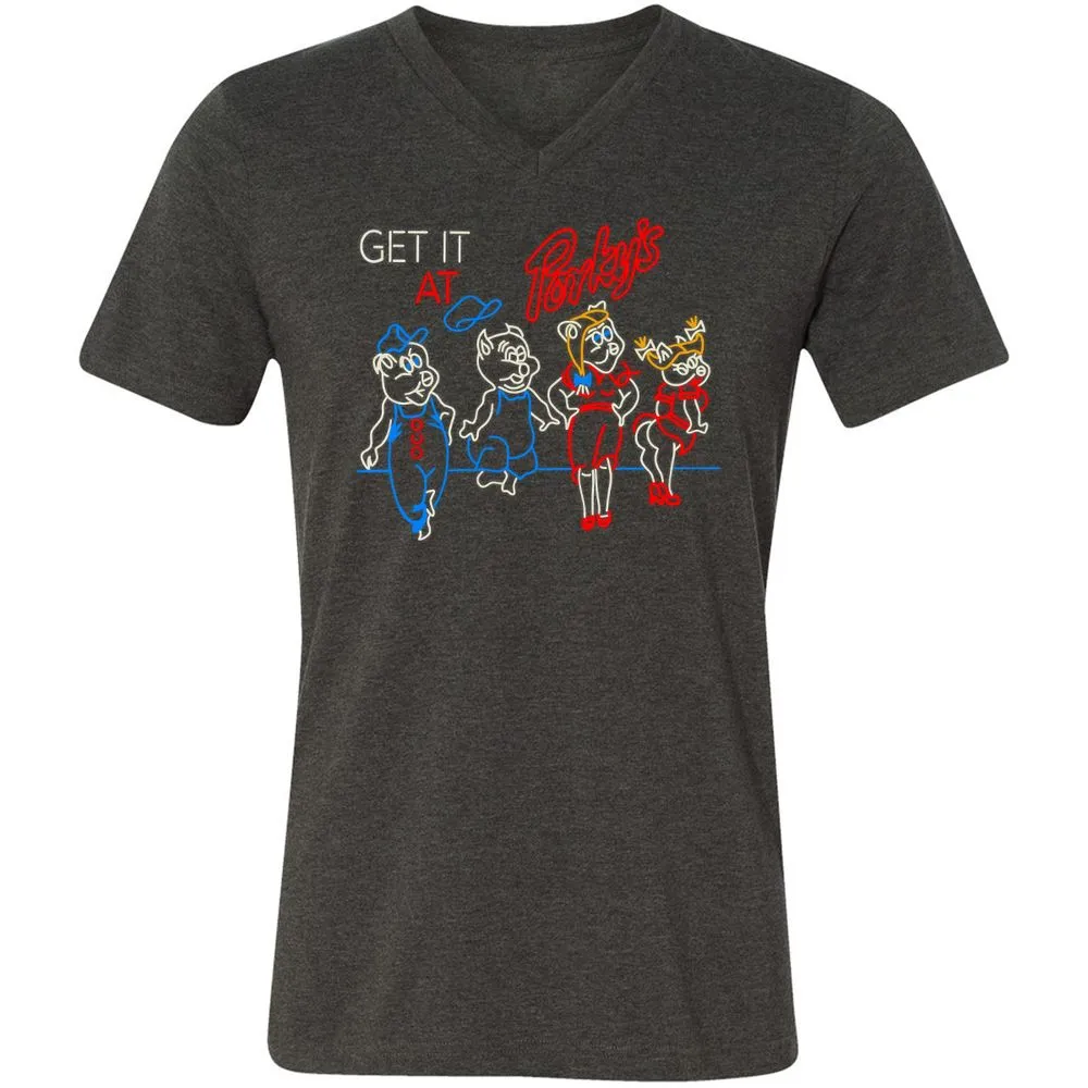 Unisex V-Neck T-Shirt - MADRW152 - Dark Grey Heather - 8