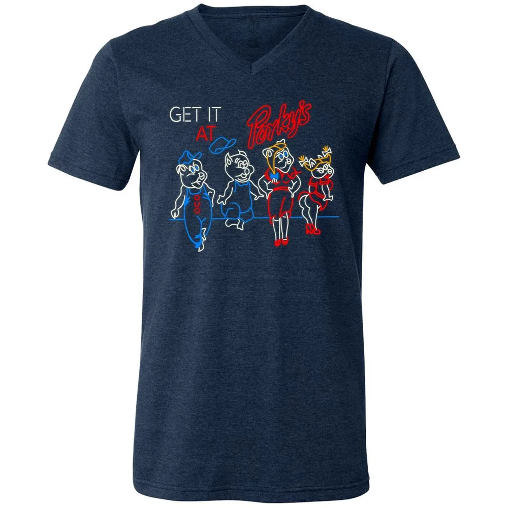 Unisex V-Neck T-Shirt - MADRW152 - Heather Navy - 15