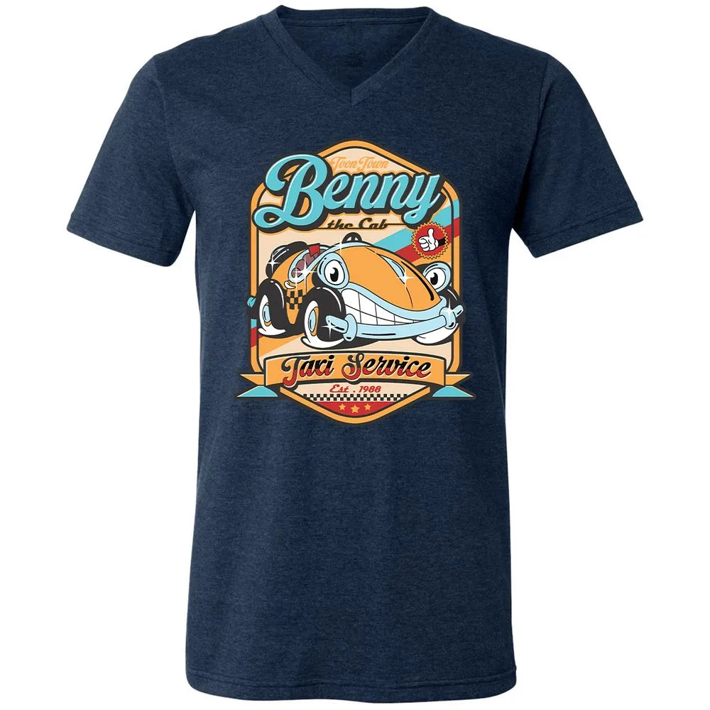 Unisex V-Neck T-Shirt - 2JTHAMFJ - Heather Navy - 15