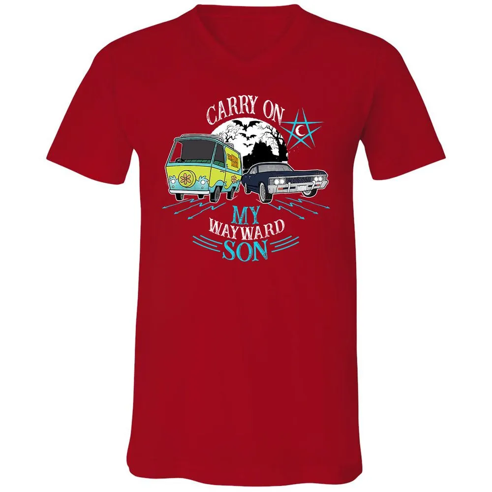 Unisex V-Neck T-Shirt - TZZBD337 - Red - 3