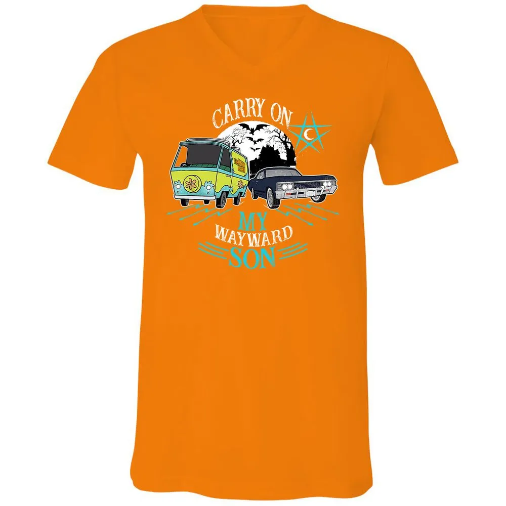 Unisex V-Neck T-Shirt - TZZBD337 - Orange - 11